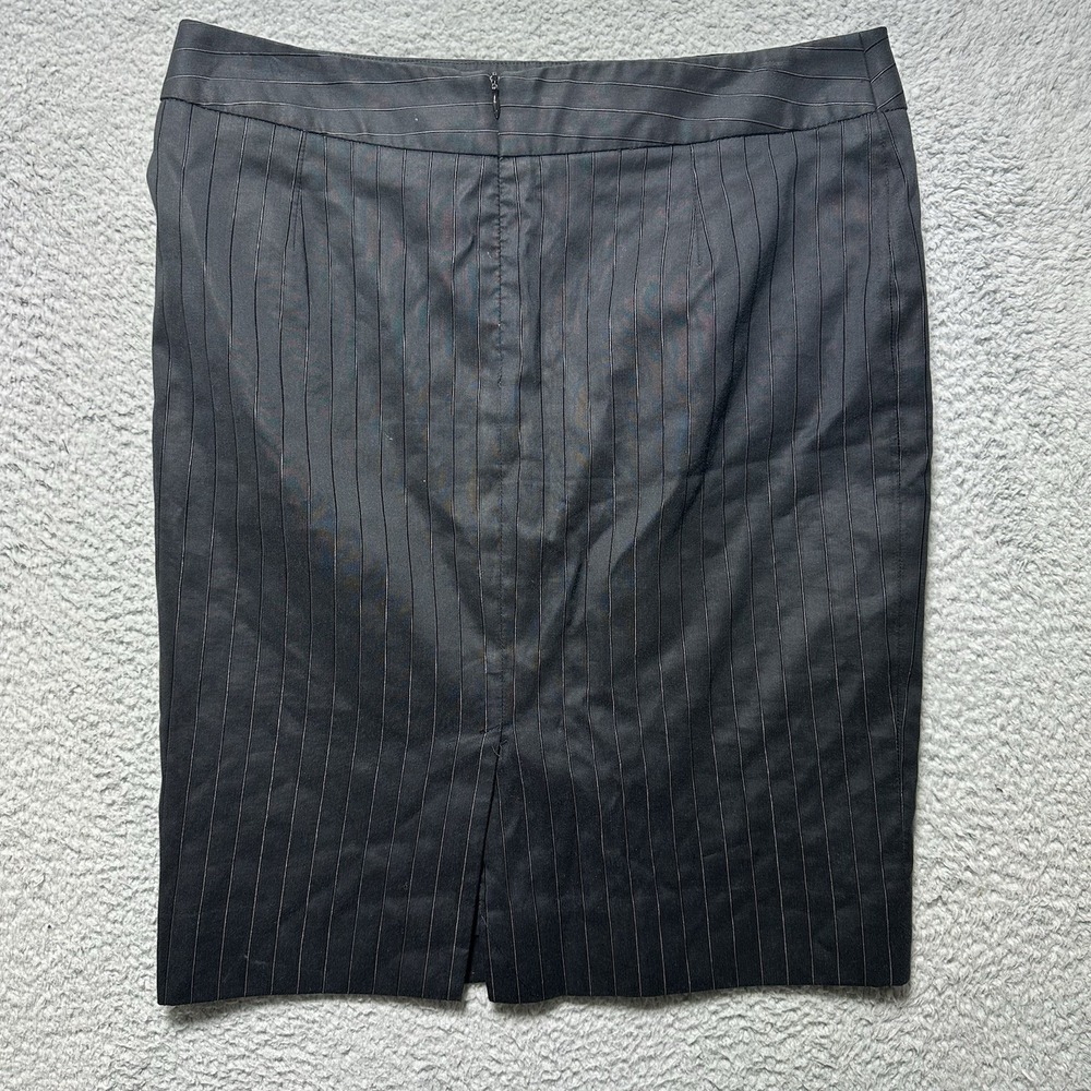 Armani Collezioni Skirt Womens 8 Black Stripes Straight Professional Academia - Picture 7 of 9